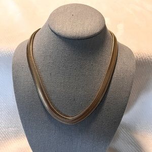 Vintage Statement Shiny Gold Tone Snake Heavy Chain Necklace